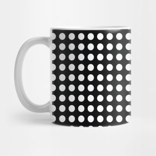 Black and White Lined Medium Polka Dots Mug